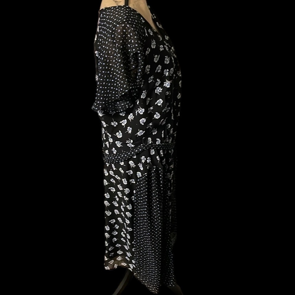 Lane Bryant lined mixed print floral asymmetrical maxi dress. NWT - Picture 6 of 9